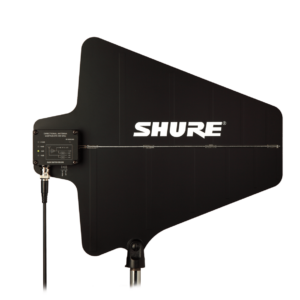 A shure antenna on a black background, perfect for DJ Equipment.