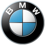Bmw logo on a white background for corporate parties.