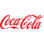 A corporate coca cola logo on a white background.