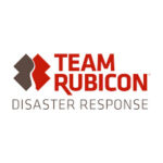Team Rubicon is a corporate disaster response organization that provides assistance during natural calamities like hurricanes, earthquakes, and floods. They have a distinctive logo representing their commitment to swift and effective emergency response.