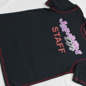 A black t-shirt with the words "Georgia Corporate DJ Jammin' Staff" on it.