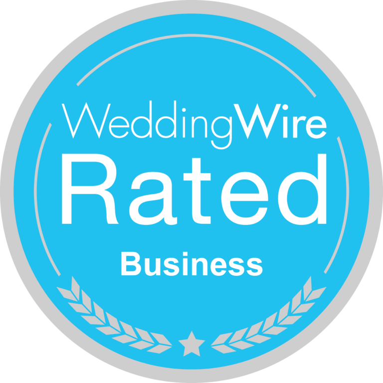 Weddingwire rated Georgia wedding DJ business badge.